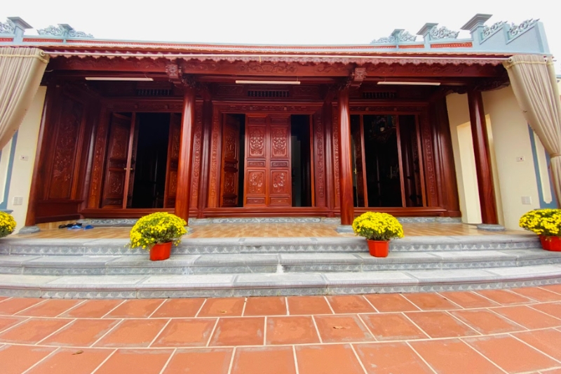 Mẫu nhà gỗ 3 gian cổ truyền đẹp tại Hải Phòng - Nhà Gỗ Hải Đăng