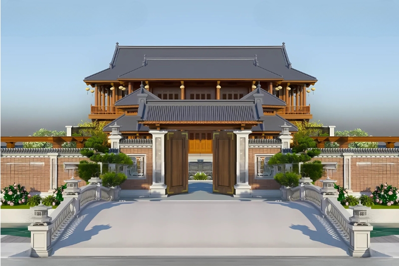 Quần thể nhà gỗ biệt phủ cổ truyền bề thế, sang trọng - Hải Đăng